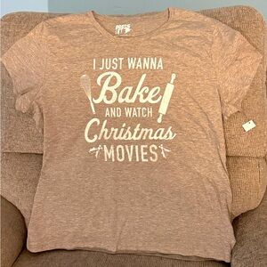 COOKIES & CHRISTMAS MOVIES * Holiday TEE * Short Sleeves for Warm Weather * 2XL